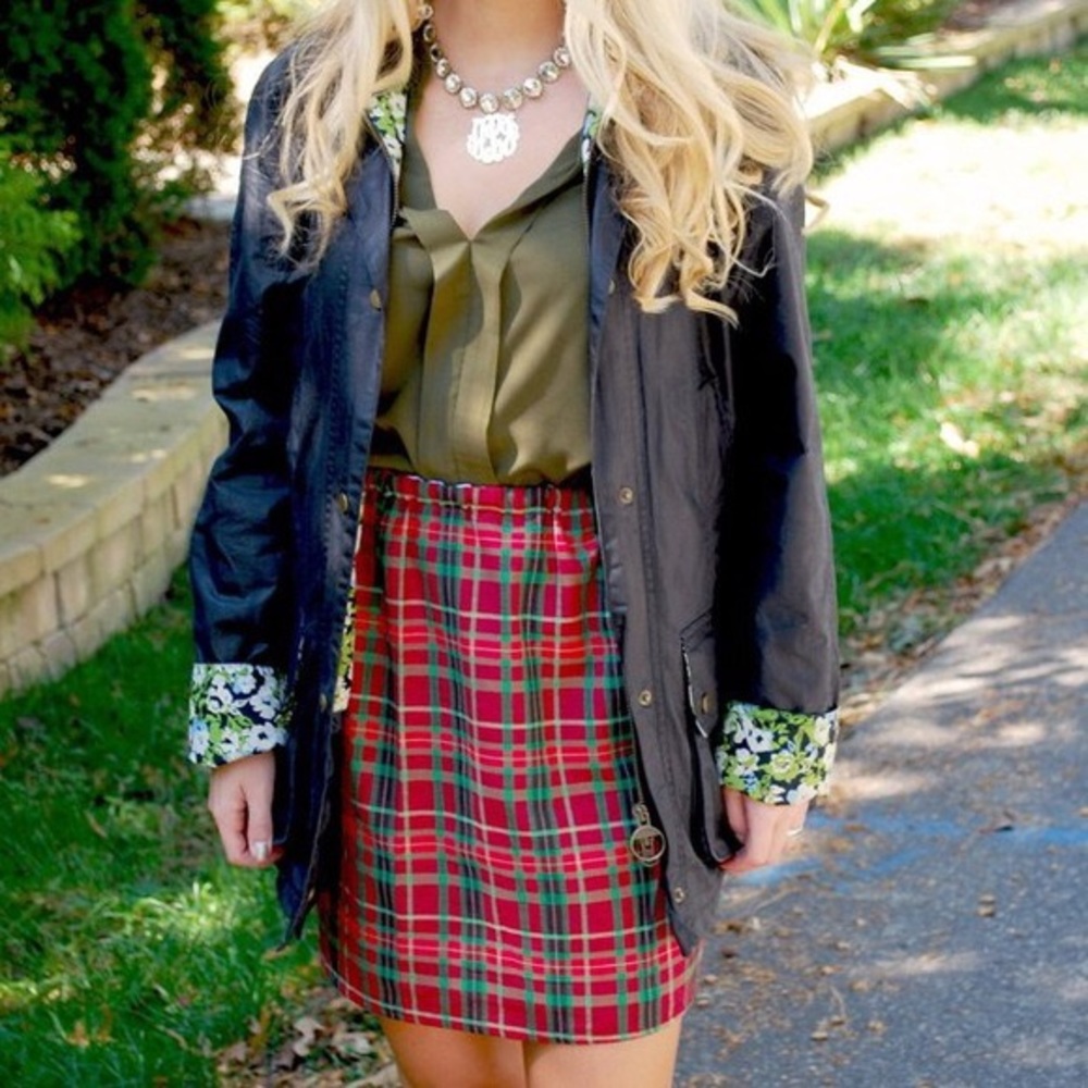 Shop Konfetti Red and Green Tartan Skirt